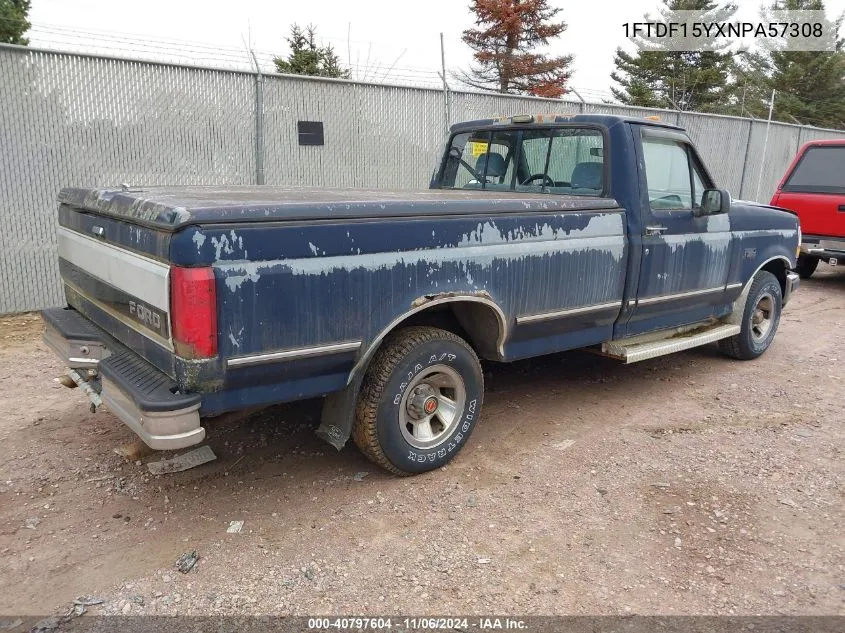 1992 Ford F150 VIN: 1FTDF15YXNPA57308 Lot: 40797604