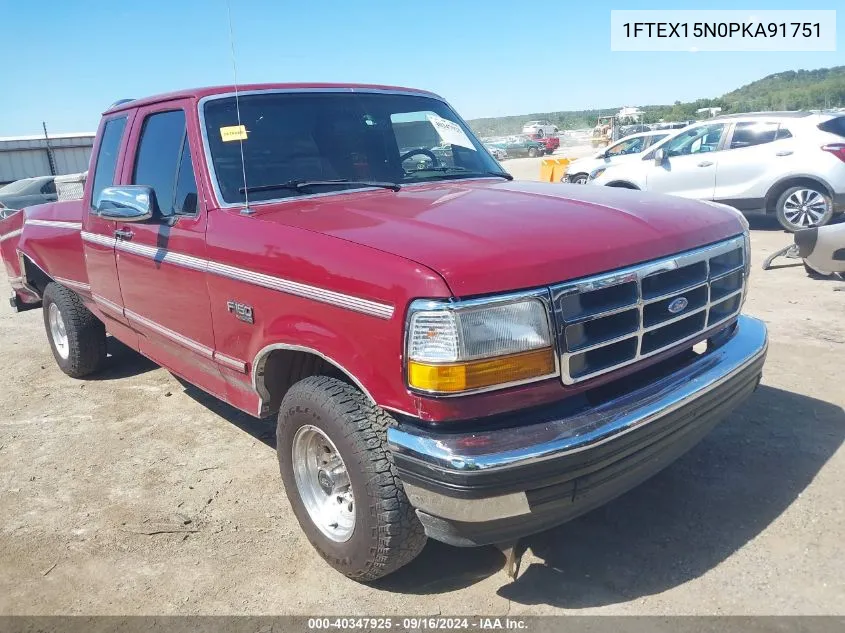 1993 Ford F150 VIN: 1FTEX15N0PKA91751 Lot: 40347925