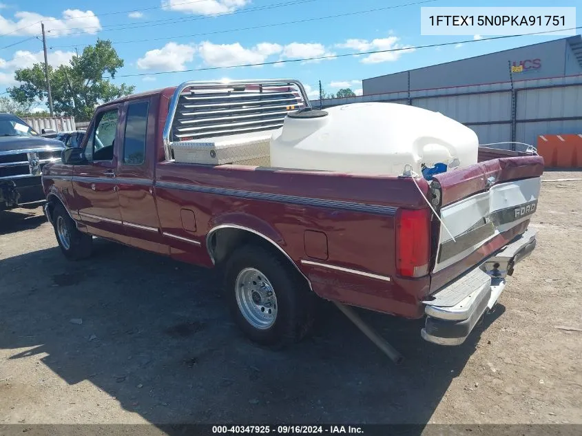 1993 Ford F150 VIN: 1FTEX15N0PKA91751 Lot: 40347925