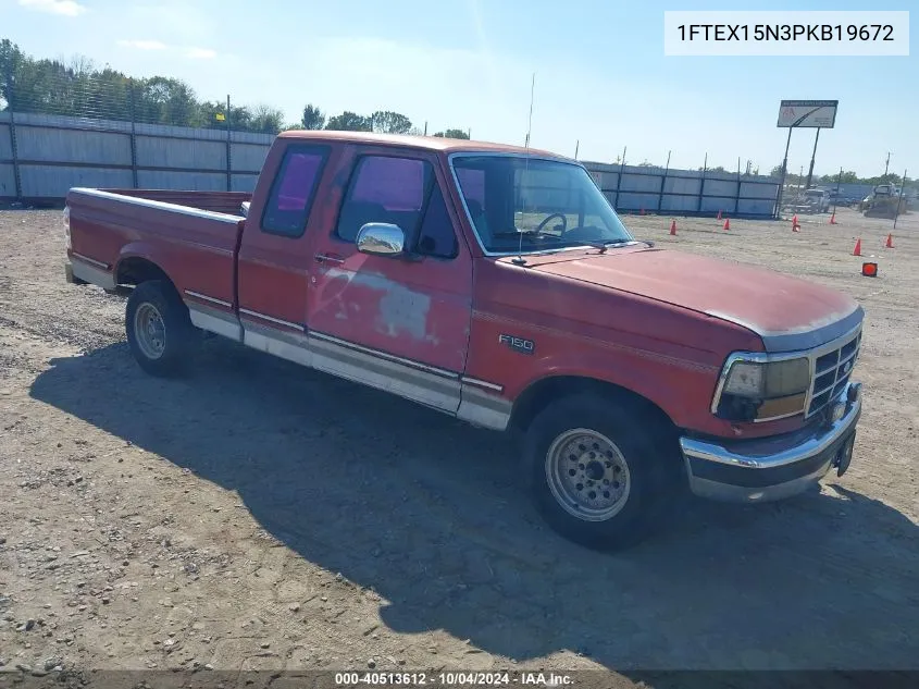 1993 Ford F150 VIN: 1FTEX15N3PKB19672 Lot: 40513612