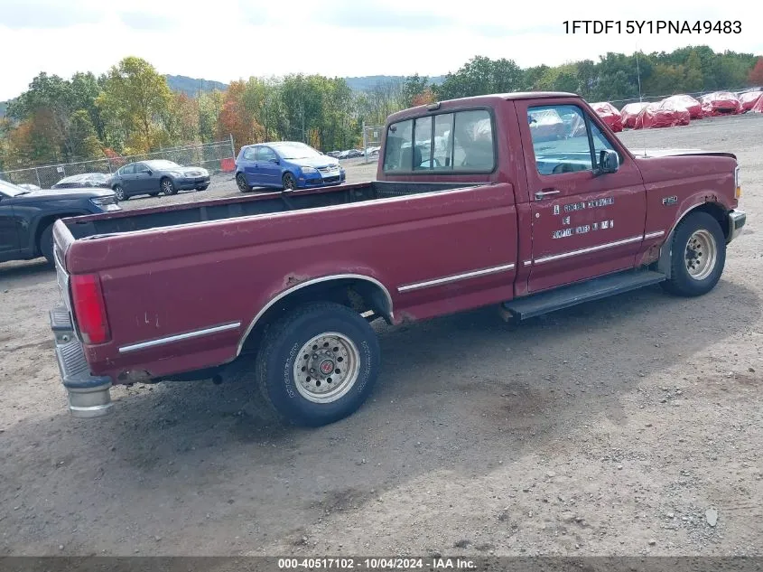 1993 Ford F150 VIN: 1FTDF15Y1PNA49483 Lot: 40517102