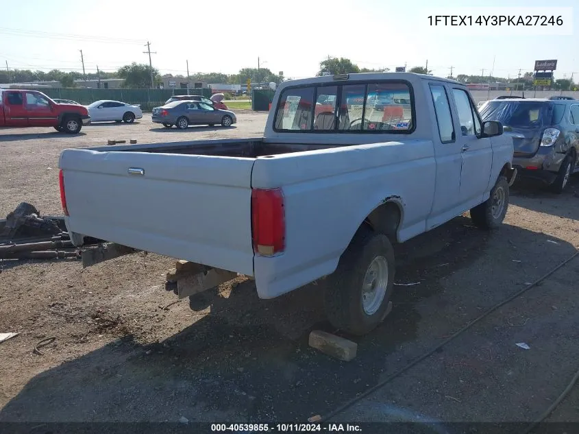 1993 Ford F150 VIN: 1FTEX14Y3PKA27246 Lot: 40539855