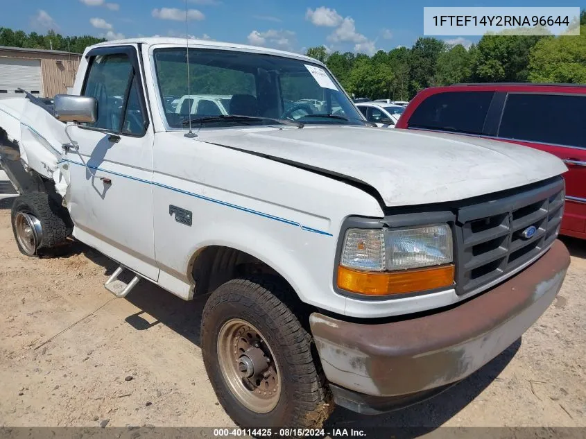 1994 Ford F150 VIN: 1FTEF14Y2RNA96644 Lot: 40114425