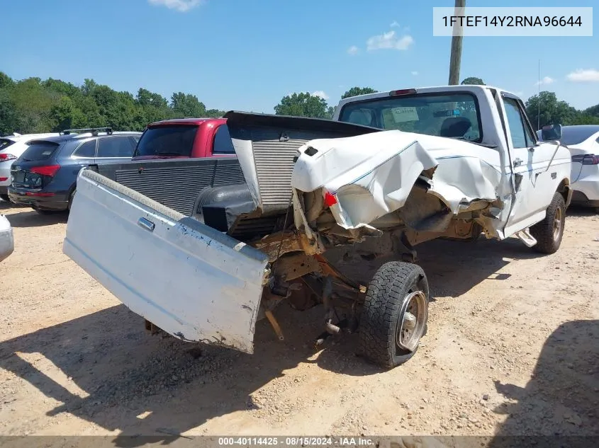 1994 Ford F150 VIN: 1FTEF14Y2RNA96644 Lot: 40114425