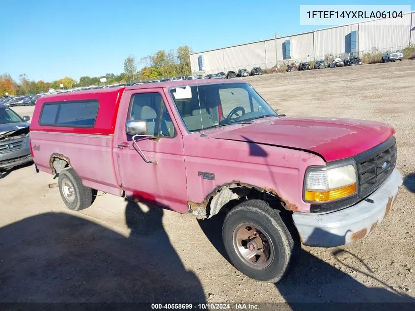 1994 Ford F150 VIN: 1FTEF14YXRLA06104 Lot: 40558699