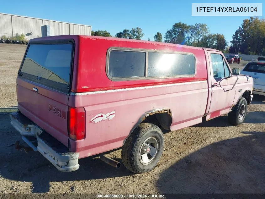 1994 Ford F150 VIN: 1FTEF14YXRLA06104 Lot: 40558699