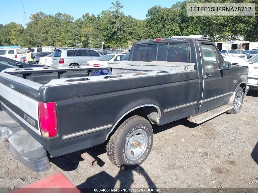 1994 Ford F150 VIN: 1FTEF15H4RNA78712 Lot: 40616345