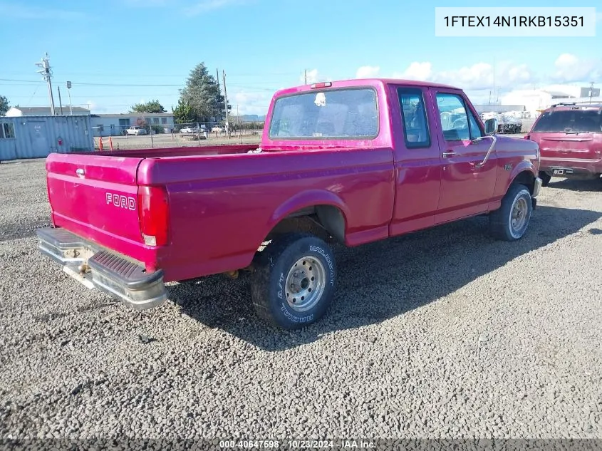 1994 Ford F150 VIN: 1FTEX14N1RKB15351 Lot: 40647598