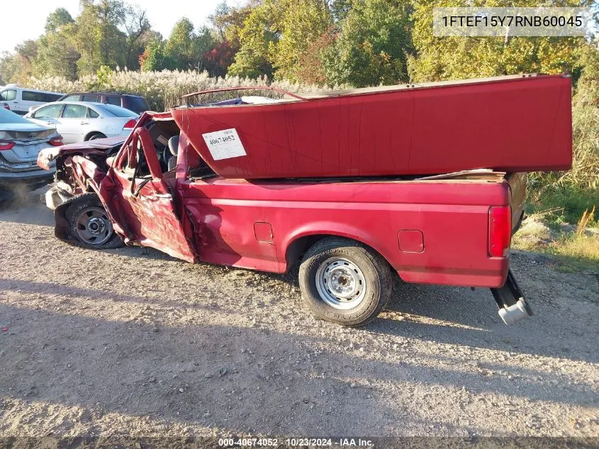 1994 Ford F150 VIN: 1FTEF15Y7RNB60045 Lot: 40674052