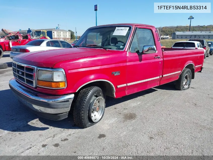 1994 Ford F150 VIN: 1FTEF15N4RLB53314 Lot: 40698573