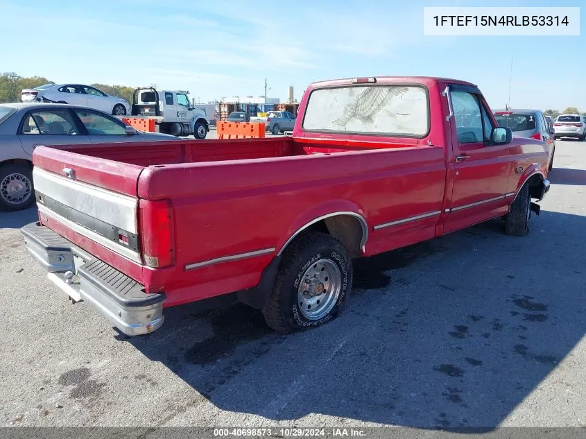 1994 Ford F150 VIN: 1FTEF15N4RLB53314 Lot: 40698573