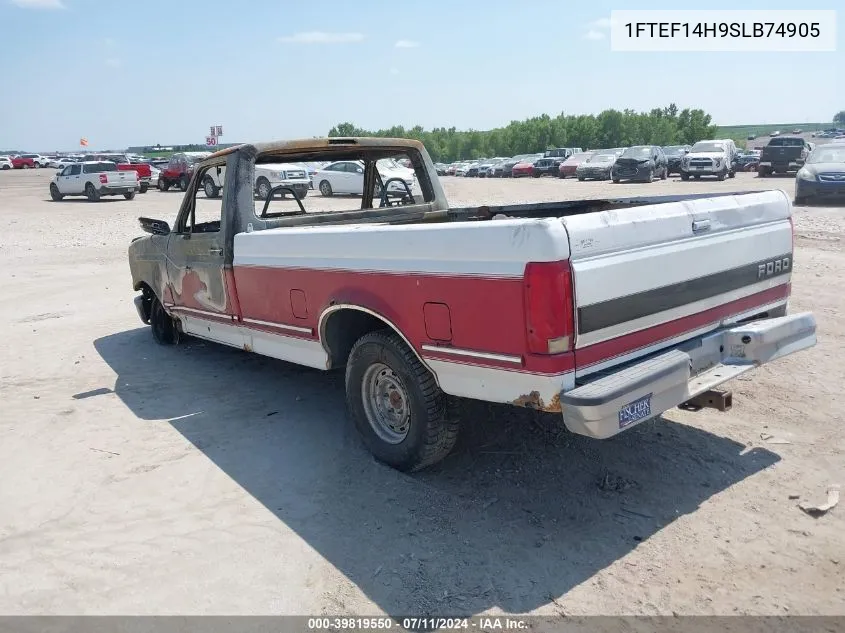 1995 Ford F150 VIN: 1FTEF14H9SLB74905 Lot: 39819550