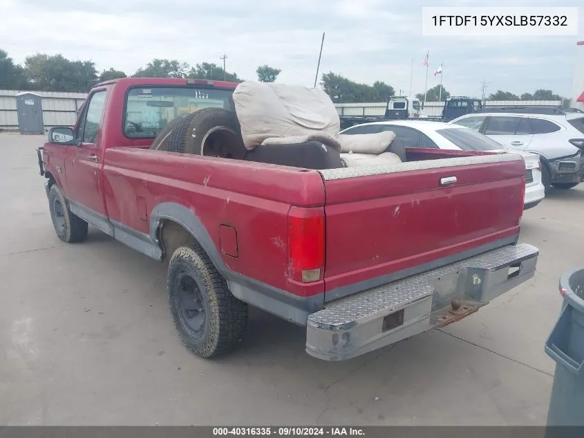 1995 Ford F150 VIN: 1FTDF15YXSLB57332 Lot: 40316335