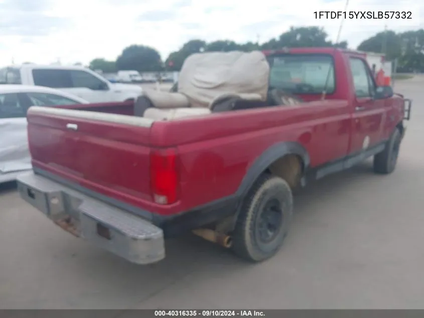 1995 Ford F150 VIN: 1FTDF15YXSLB57332 Lot: 40316335