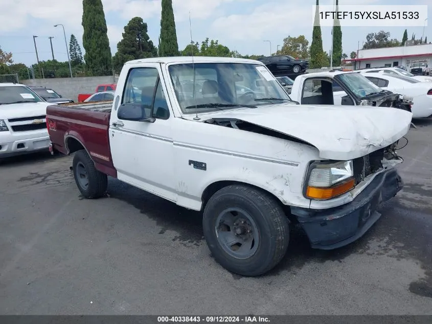 1995 Ford F150 VIN: 1FTEF15YXSLA51533 Lot: 40338443