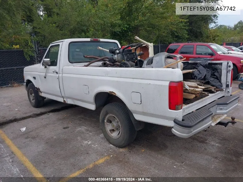 1995 Ford F150 VIN: 1FTEF15Y0SLA67742 Lot: 40368415