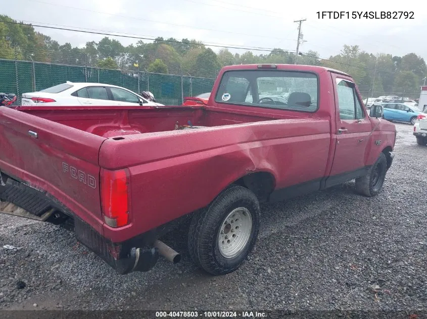 1995 Ford F150 VIN: 1FTDF15Y4SLB82792 Lot: 40478503