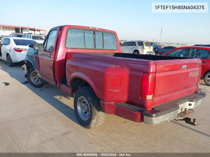 1995 Ford F150 VIN: 1FTEF15H8SNA04375 Lot: 40494546