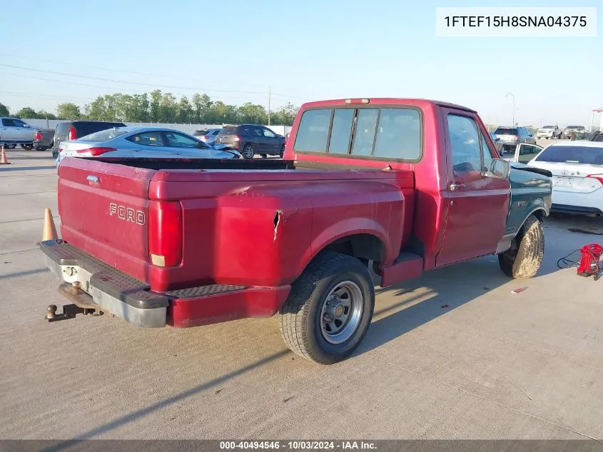 1995 Ford F150 VIN: 1FTEF15H8SNA04375 Lot: 40494546