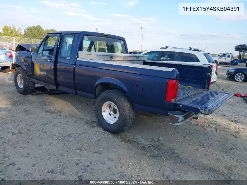 1995 Ford F150 VIN: 1FTEX15Y4SKB04391 Lot: 40498538