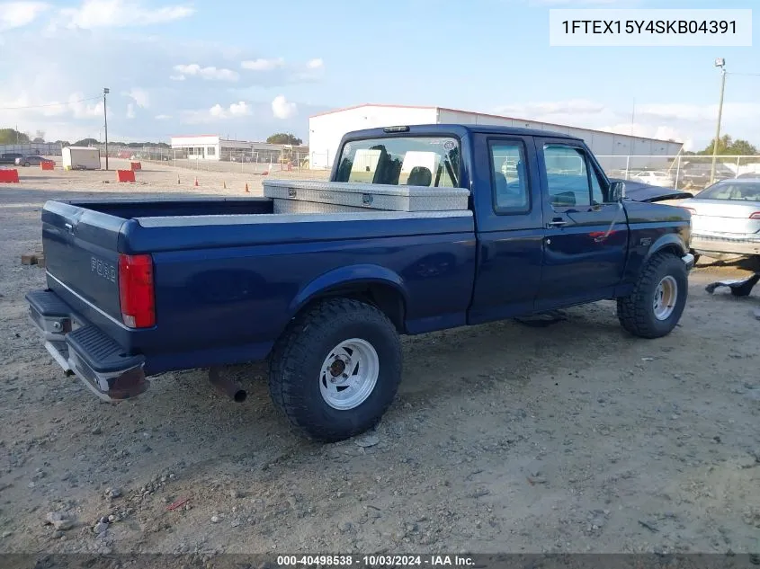 1995 Ford F150 VIN: 1FTEX15Y4SKB04391 Lot: 40498538