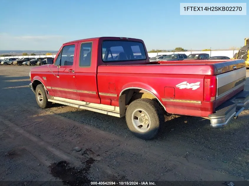 1995 Ford F150 VIN: 1FTEX14H2SKB02270 Lot: 40542594