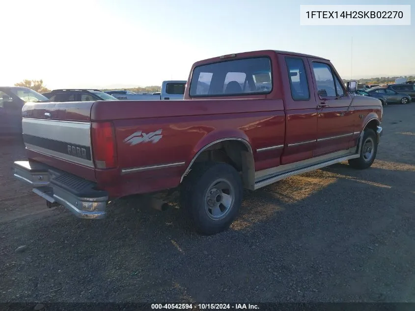 1995 Ford F150 VIN: 1FTEX14H2SKB02270 Lot: 40542594