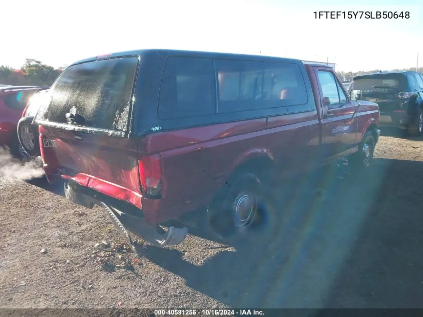 1995 Ford F150 VIN: 1FTEF15Y7SLB50648 Lot: 40591256