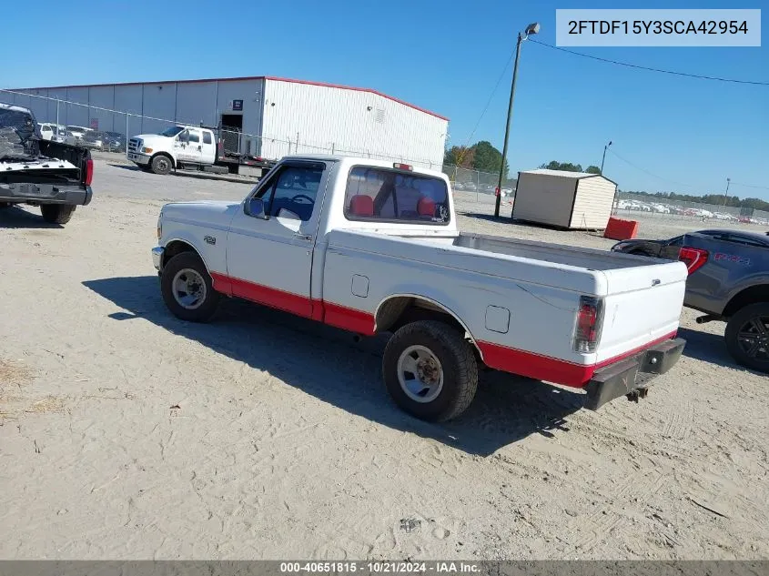 1995 Ford F150 VIN: 2FTDF15Y3SCA42954 Lot: 40651815