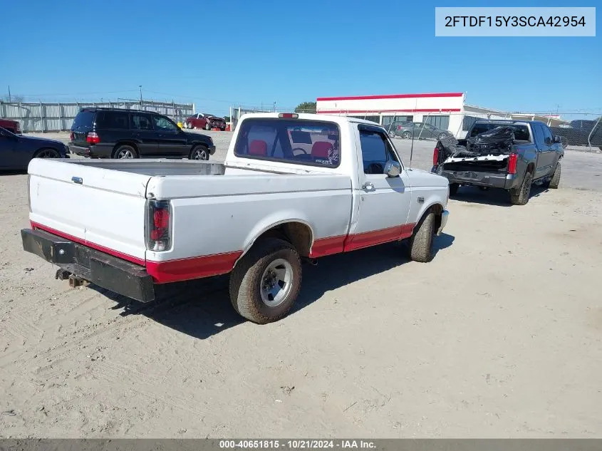 1995 Ford F150 VIN: 2FTDF15Y3SCA42954 Lot: 40651815