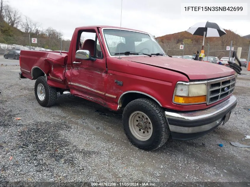 1995 Ford F150 VIN: 1FTEF15N3SNB42699 Lot: 40762206