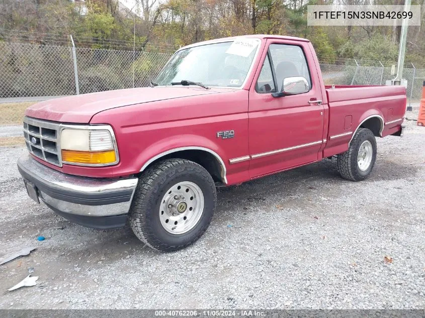 1995 Ford F150 VIN: 1FTEF15N3SNB42699 Lot: 40762206