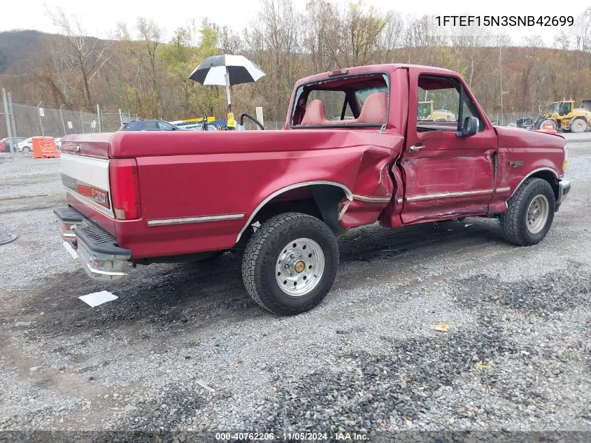 1995 Ford F150 VIN: 1FTEF15N3SNB42699 Lot: 40762206