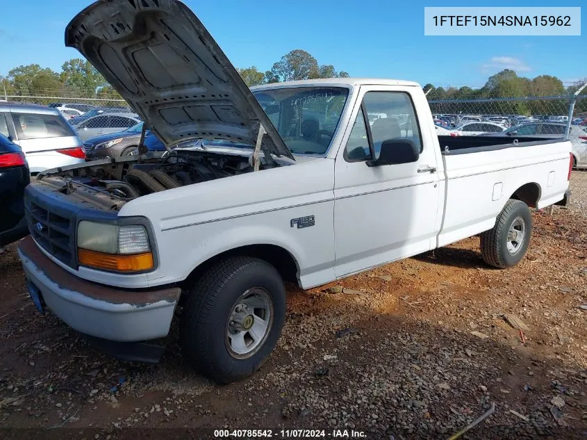 1995 Ford F150 VIN: 1FTEF15N4SNA15962 Lot: 40785542