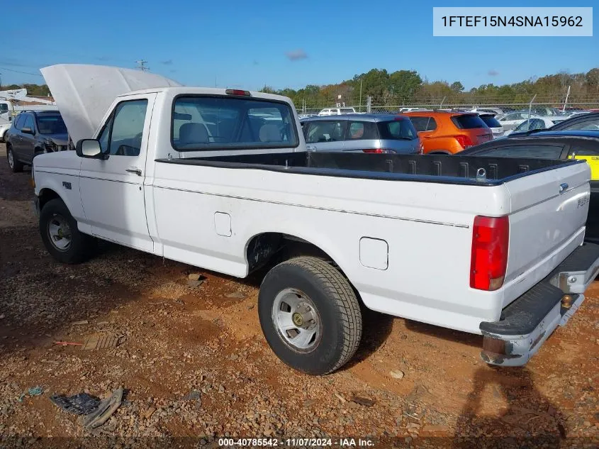 1995 Ford F150 VIN: 1FTEF15N4SNA15962 Lot: 40785542