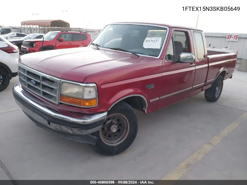 1995 Ford F150 VIN: 1FTEX15N3SKB05649 Lot: 40806396