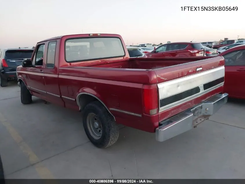 1995 Ford F150 VIN: 1FTEX15N3SKB05649 Lot: 40806396