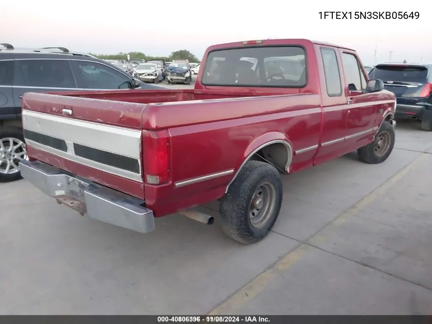 1995 Ford F150 VIN: 1FTEX15N3SKB05649 Lot: 40806396