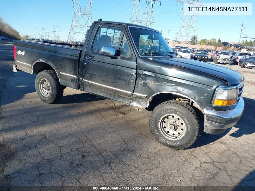 1995 Ford F150 VIN: 1FTEF14N4SNA77511 Lot: 40848468