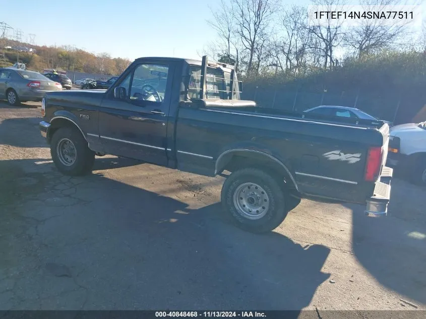 1995 Ford F150 VIN: 1FTEF14N4SNA77511 Lot: 40848468