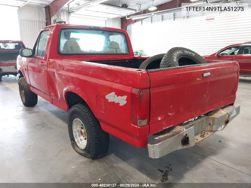 1996 Ford F150 VIN: 1FTEF14N9TLA51273 Lot: 40238127