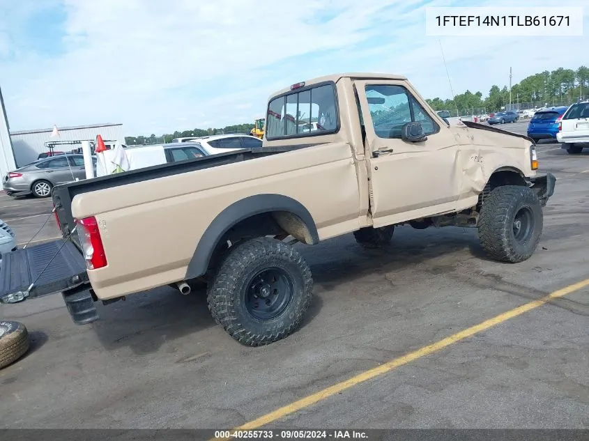 1996 Ford F150 VIN: 1FTEF14N1TLB61671 Lot: 40255733