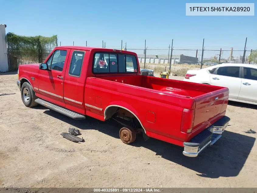 1996 Ford F150 VIN: 1FTEX15H6TKA28920 Lot: 40325891