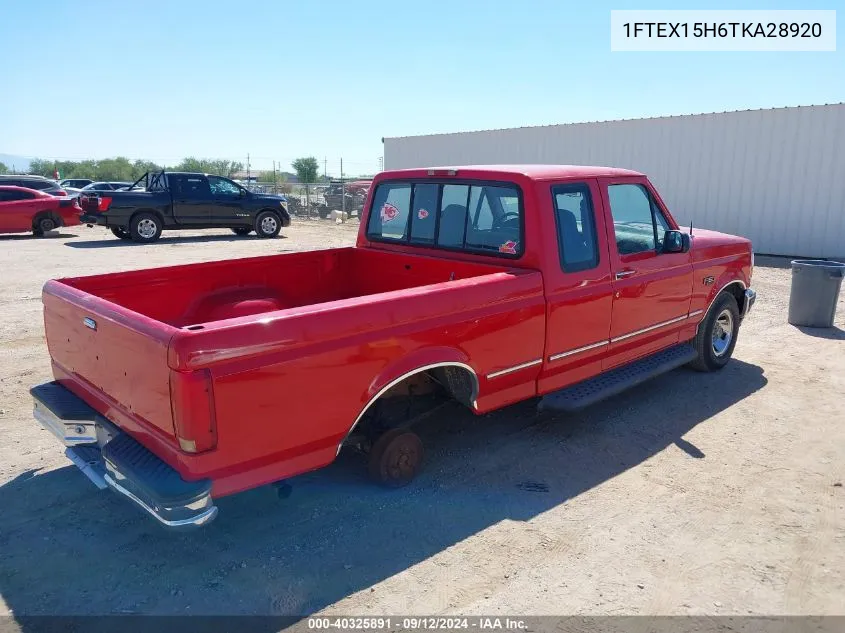 1996 Ford F150 VIN: 1FTEX15H6TKA28920 Lot: 40325891