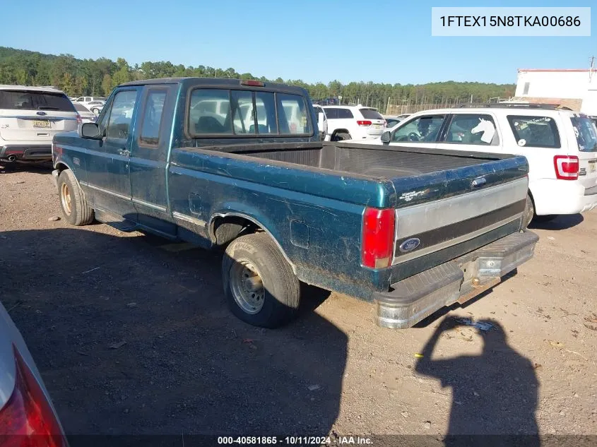 1996 Ford F150 VIN: 1FTEX15N8TKA00686 Lot: 40581865