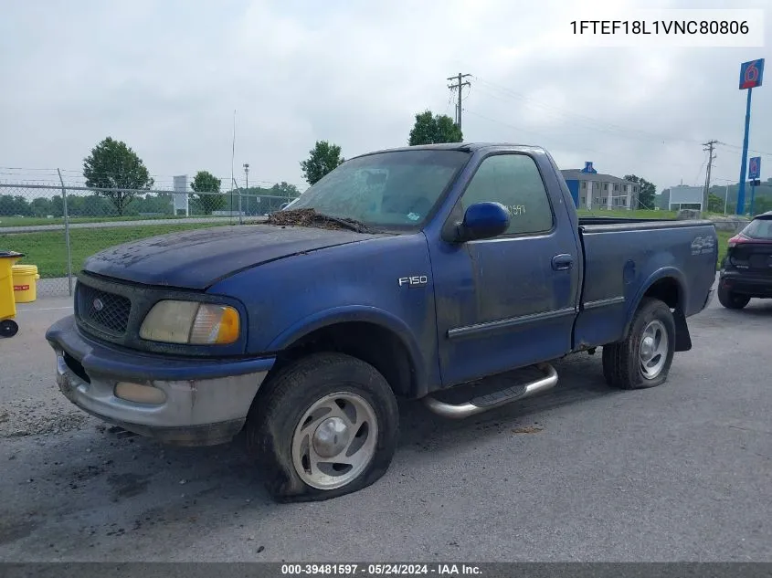 1997 Ford F-150 Lariat/Standard/Xl/Xlt VIN: 1FTEF18L1VNC80806 Lot: 39481597