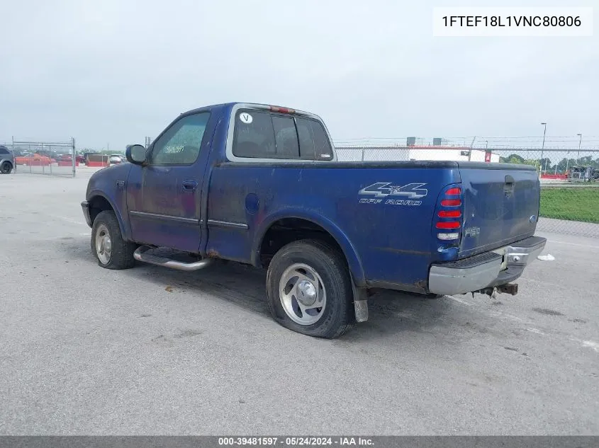 1997 Ford F-150 Lariat/Standard/Xl/Xlt VIN: 1FTEF18L1VNC80806 Lot: 39481597