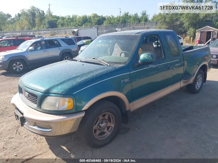 1997 Ford F-150 Lariat/Xl/Xlt VIN: 1FTDX07W8VKA61728 Lot: 40348465