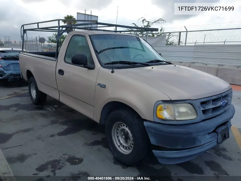 1997 Ford F-150 Standard/Xl/Xlt VIN: 1FTDF1726VKC71699 Lot: 40401896