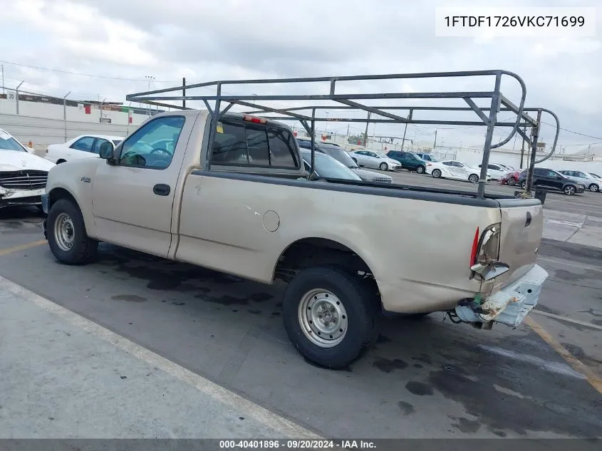 1997 Ford F-150 Standard/Xl/Xlt VIN: 1FTDF1726VKC71699 Lot: 40401896